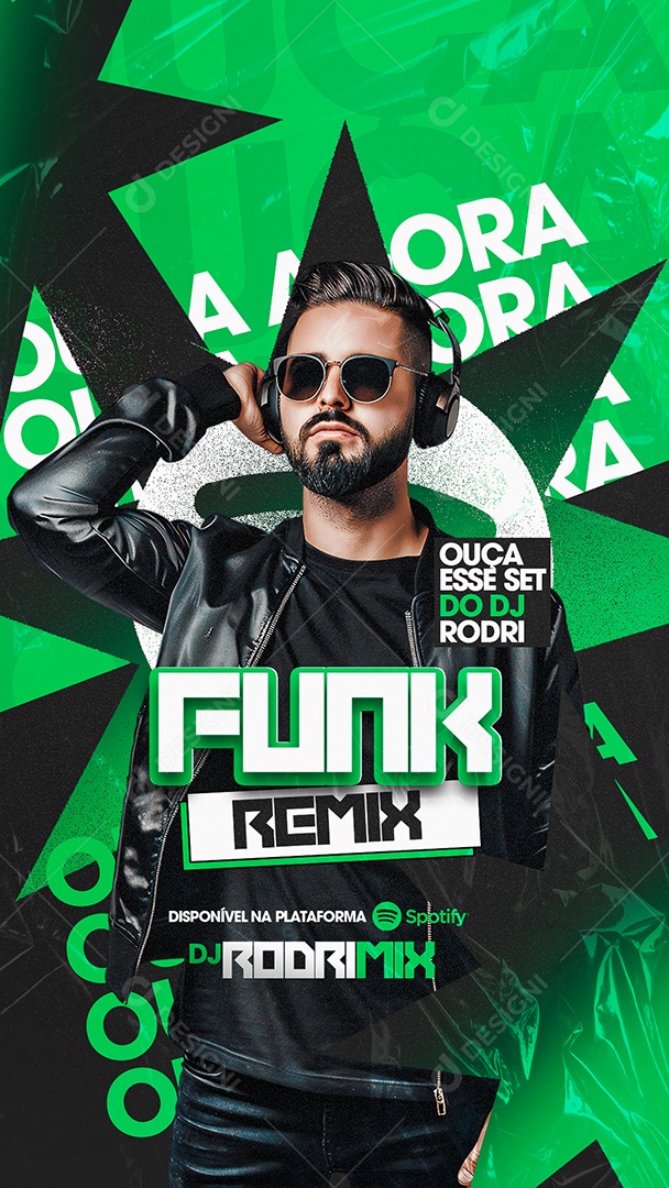 Story Flyer Funk Remix Social Media PSD Editável