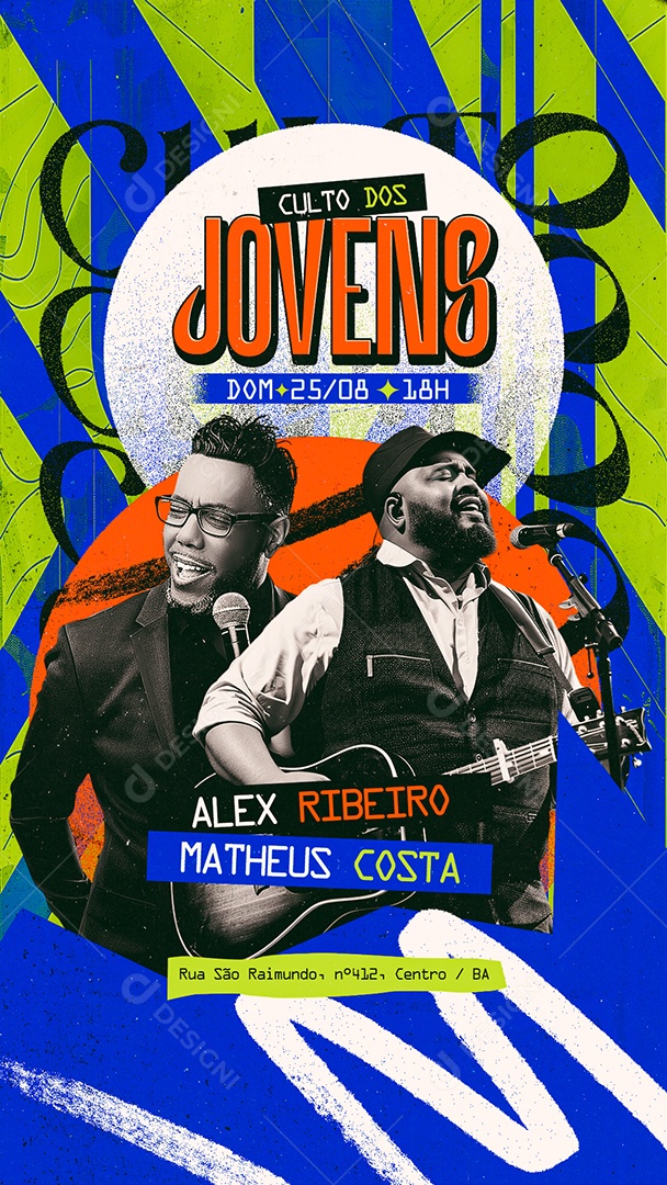 Story Gospel Culto dos Jovens Social Media PSD Editável