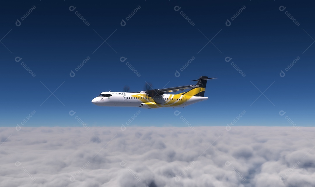 Avião sobrevoando pelo céu