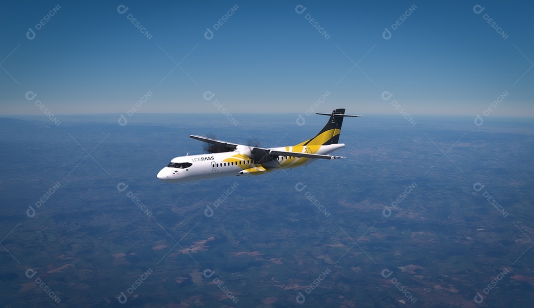 Avião sobrevoando pelo céu