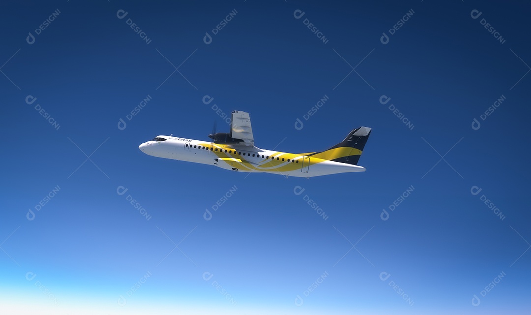 Avião sobrevoando pelo céu