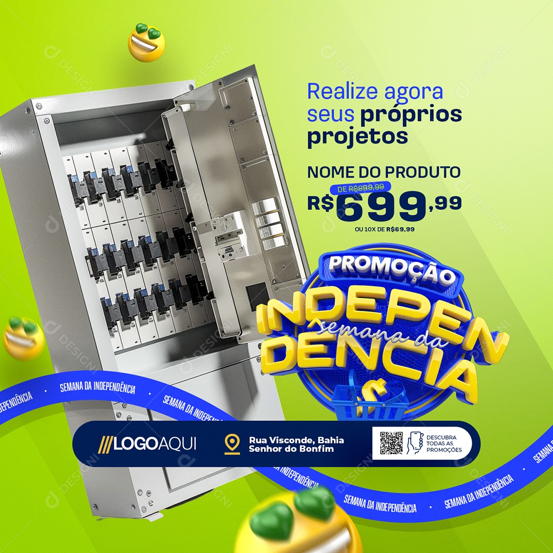 Promoção Semana da Independência Construção Social Media PSD Editável