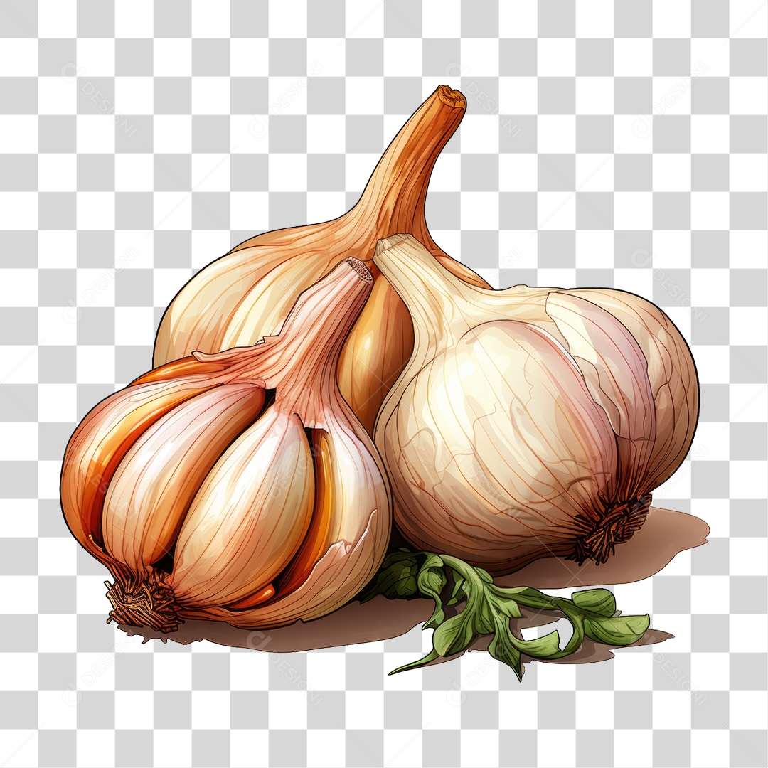 Cabeça de Alho Tempero PNG Transparente