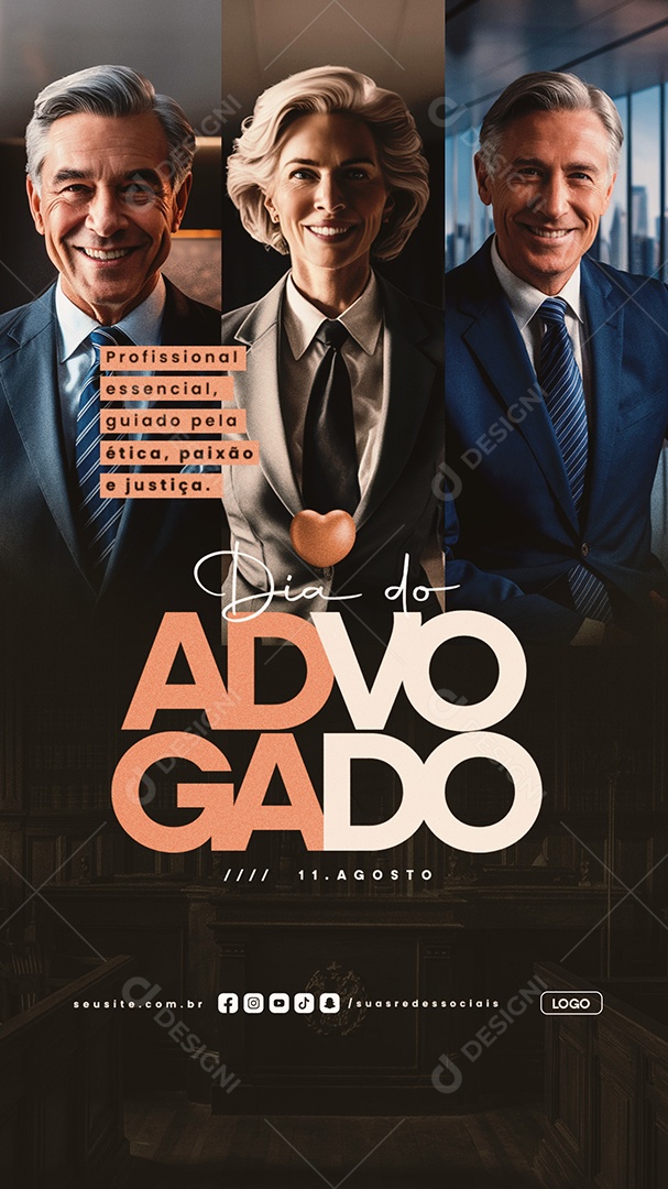 Story Dia do Advogado 11 de Agosto Social Media PSD Editável