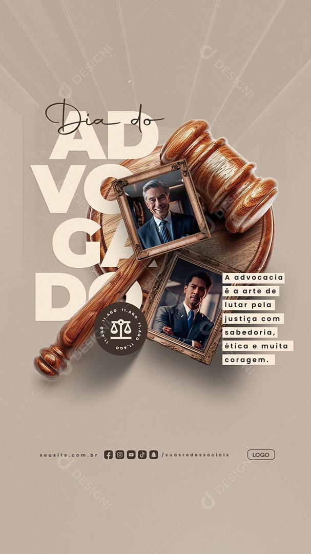 Story Dia do Advogado 11 de Agosto A Advocacia é a Arte Social Media PSD Editável