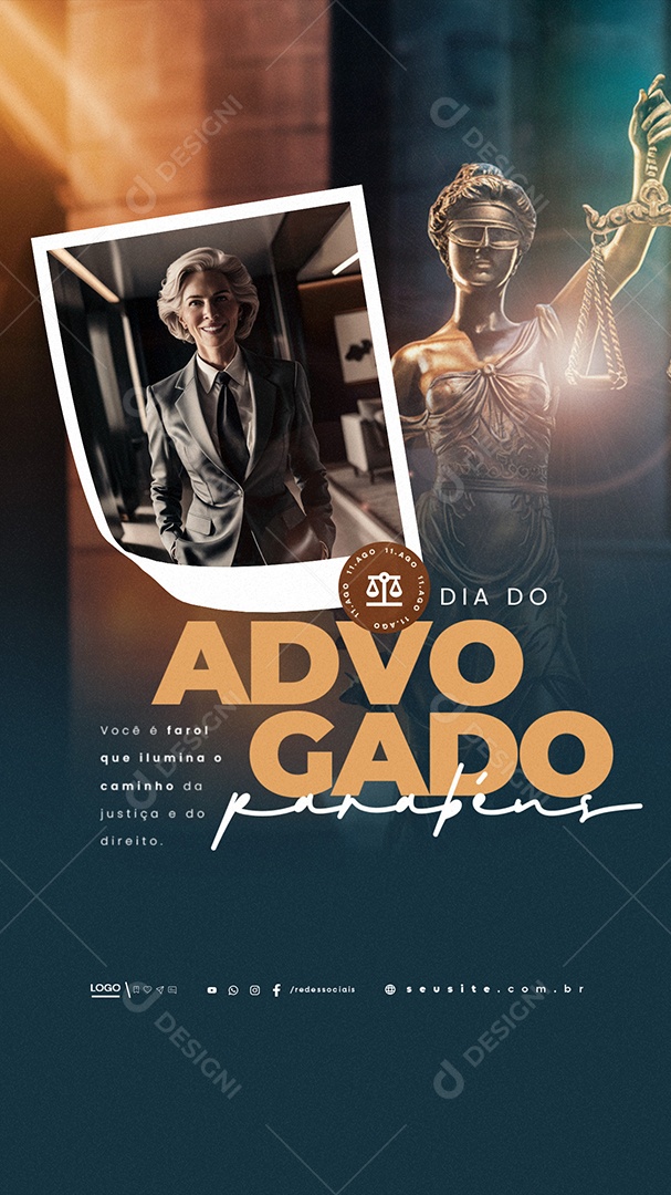 Story Dia do Advogado 11 de Agosto Parabéns Social Media PSD Editável