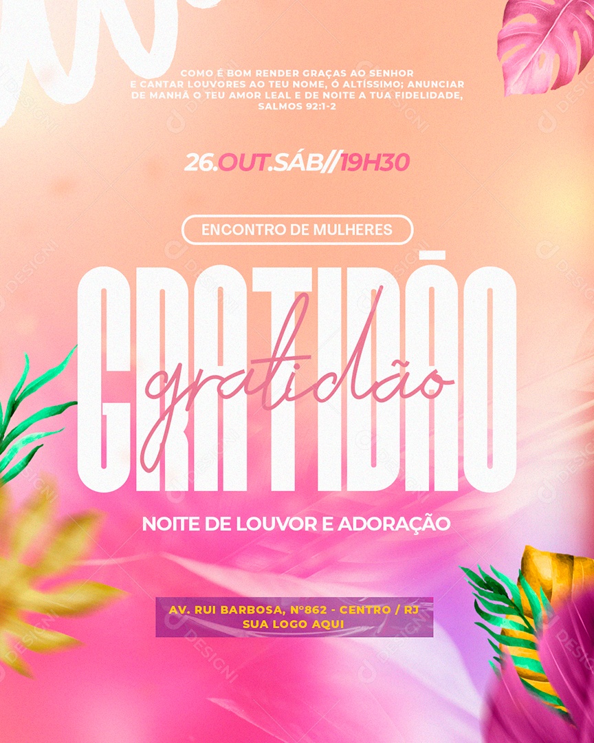 Social Media Flyer Gospel PSD Editável