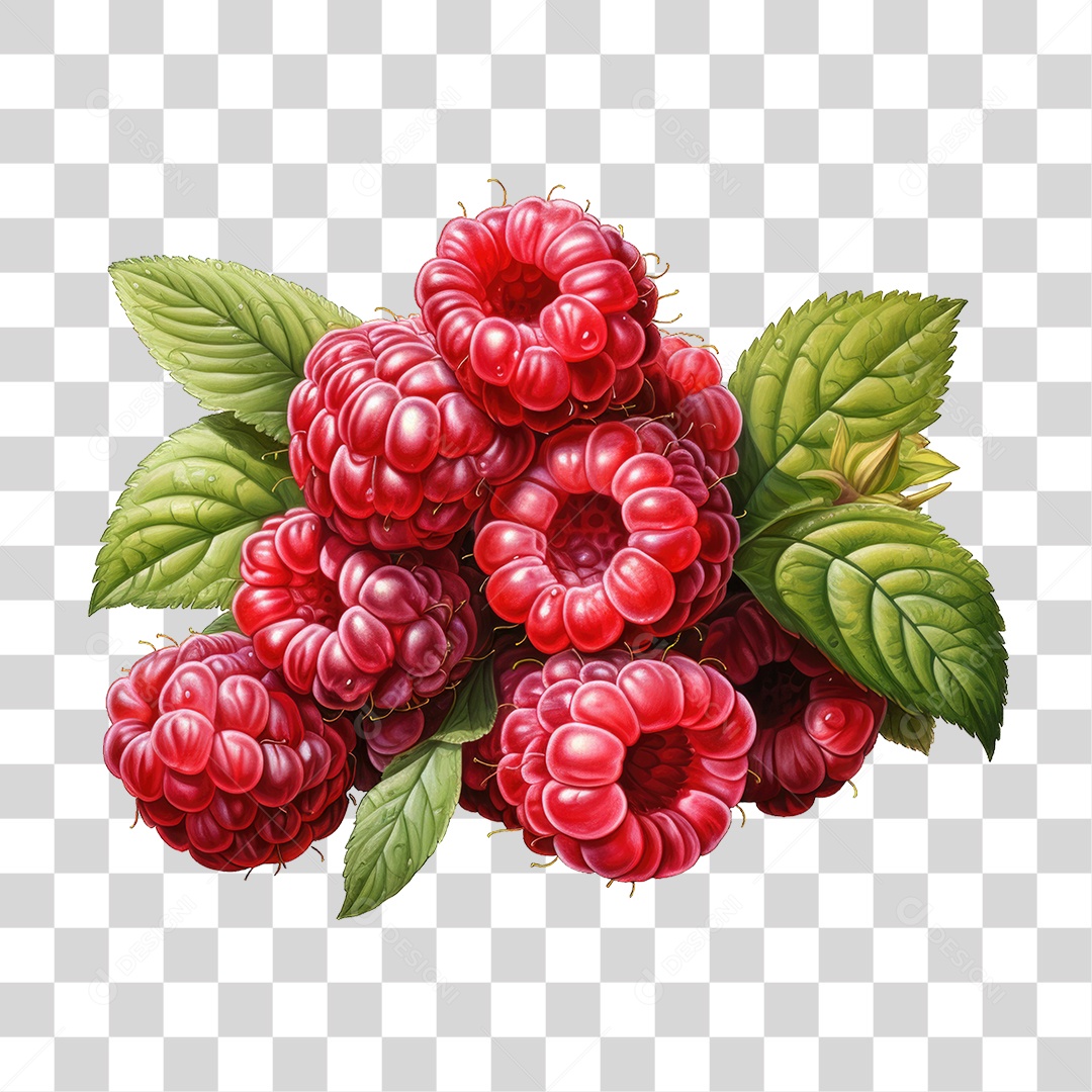 Fruta Framboesa Vermelha PNG Transparente