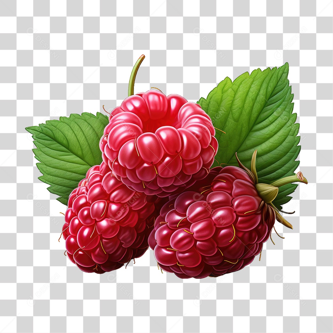 Fruta Framboesa Vermelha PNG Transparente