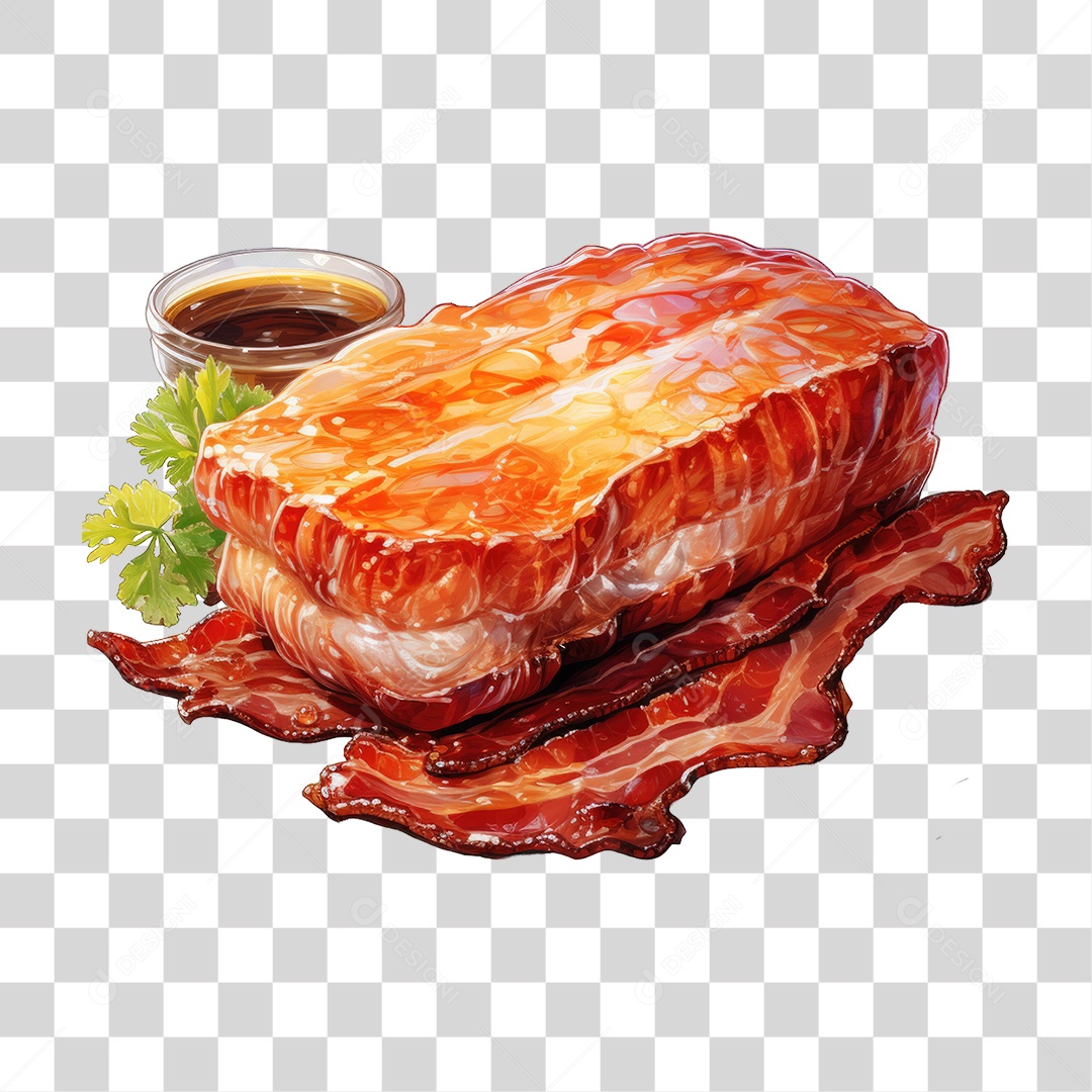 Fatia de Bacon PNG Transparente
