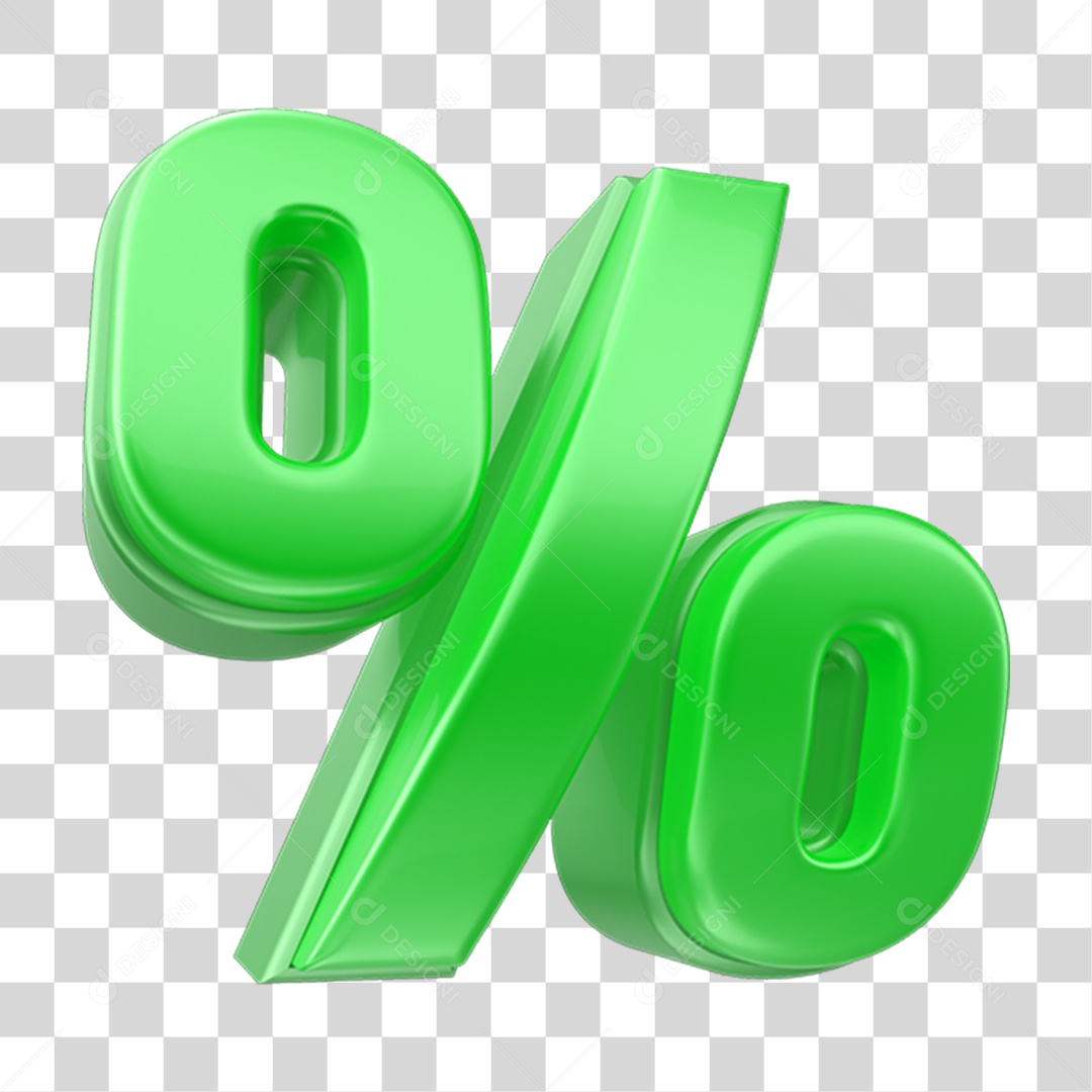 Elemento 3D Símbolo de Porcentagem % PNG Transparente