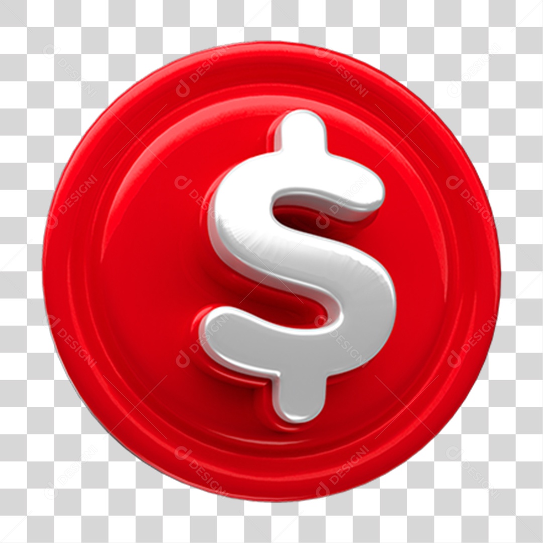 Elemento 3D Cifrão Símbolo PNG Transparente