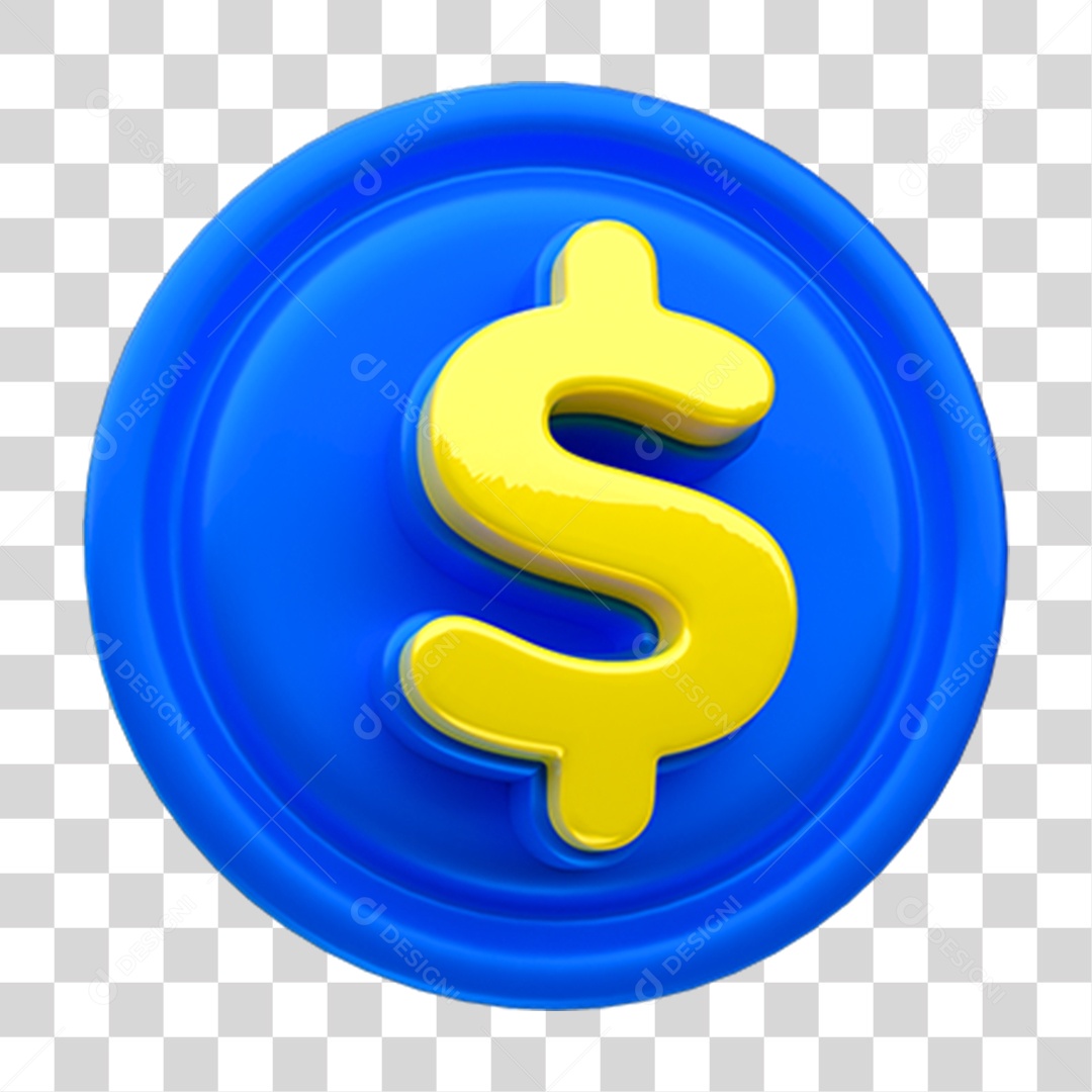 Elemento 3D Cifrão Símbolo PNG Transparente