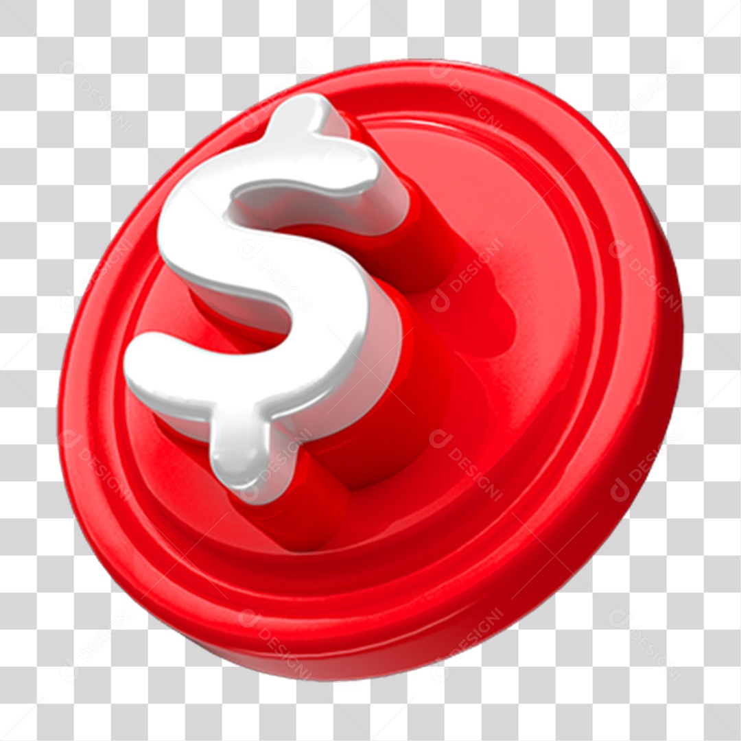 Elemento 3D Cifrão Símbolo PNG Transparente