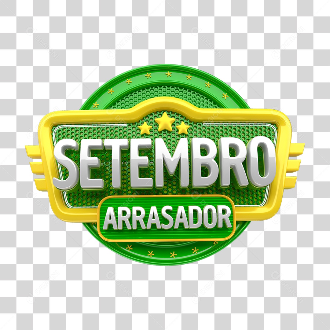 Selo 3D Setembro Arrasador PNG Transparente