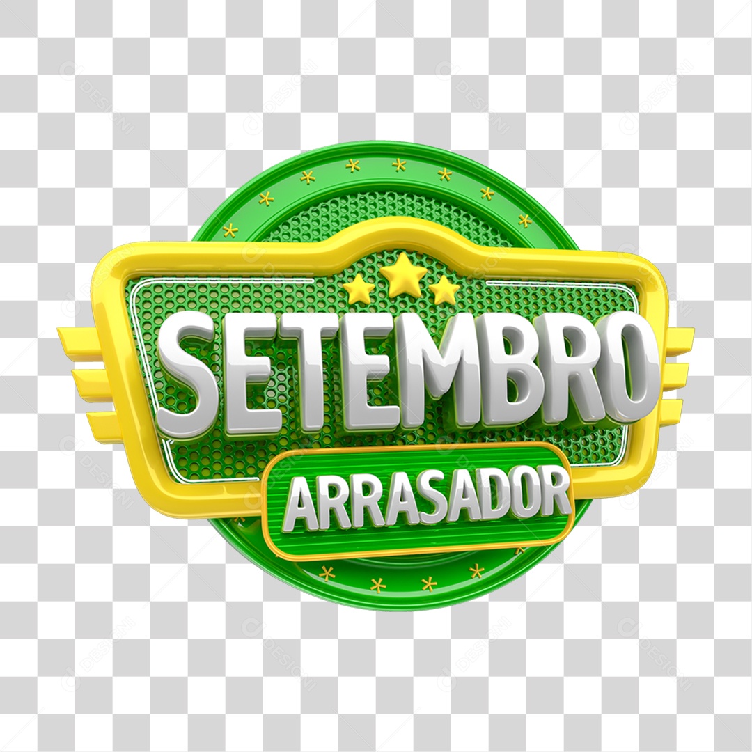 Selo 3D Setembro Arrasador PNG Transparente