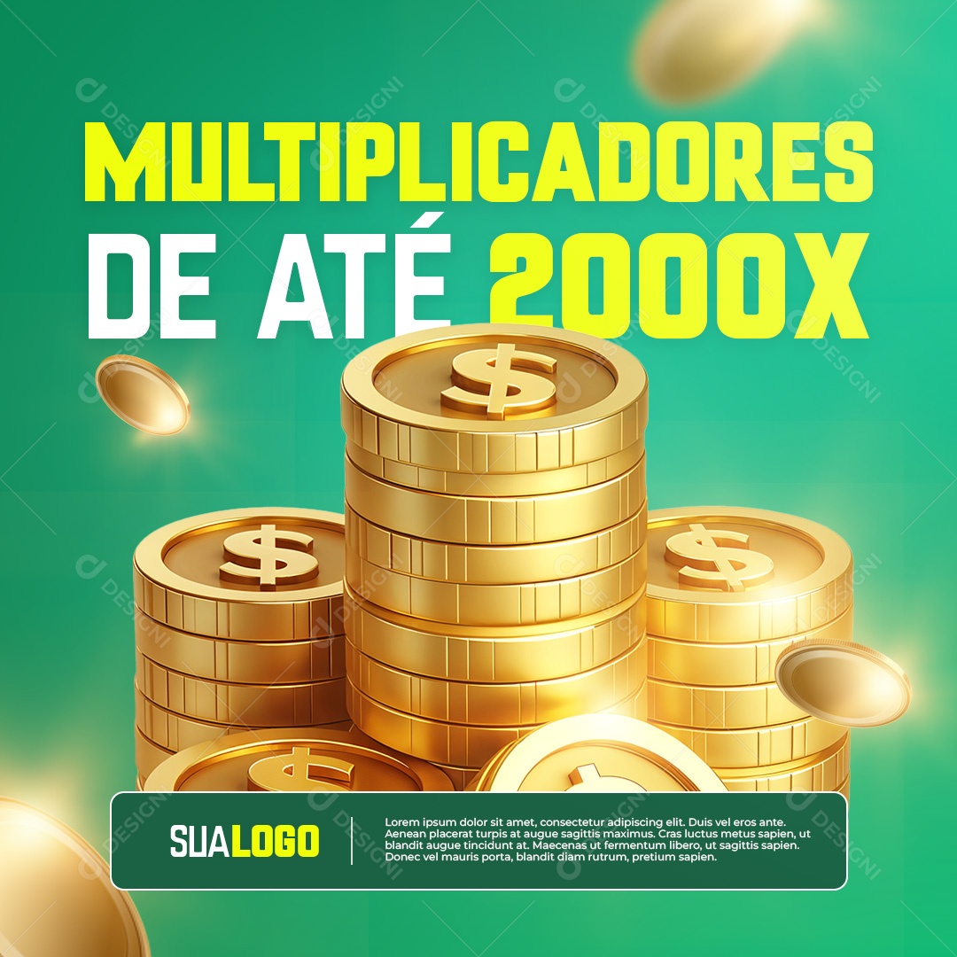 Feed Cassino Multiplicadores Social Media PSD Editável