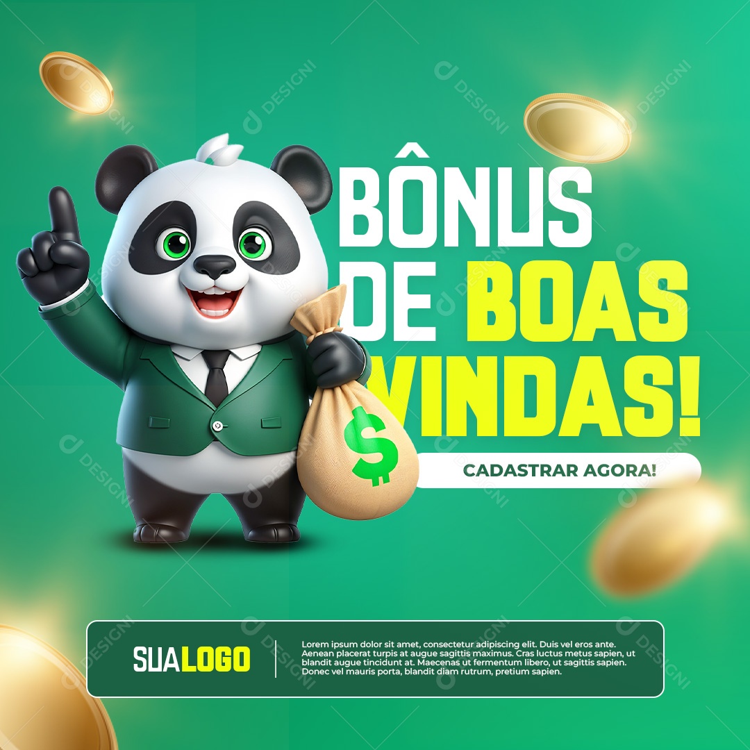 Editable Social Media PSD Welcome Bonus Feed