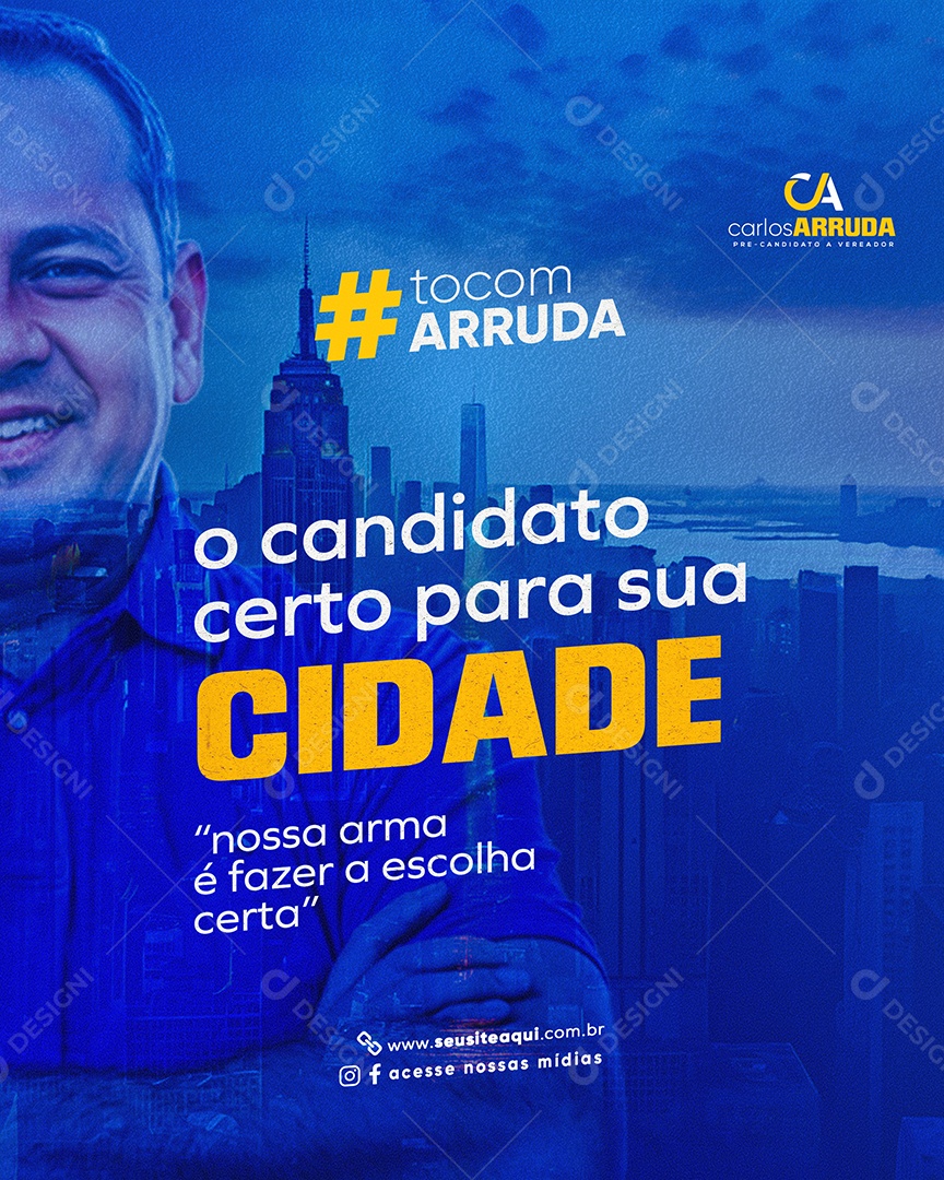 Campanha Política Social Media PSD Editável
