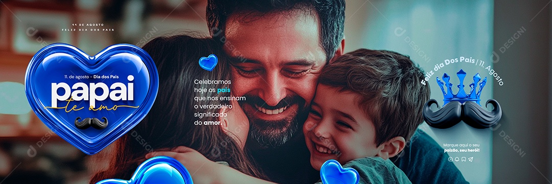 Carrossel Dia Dos Pais 11 de Agosto que nos Ensinam Social Media PSD Editável