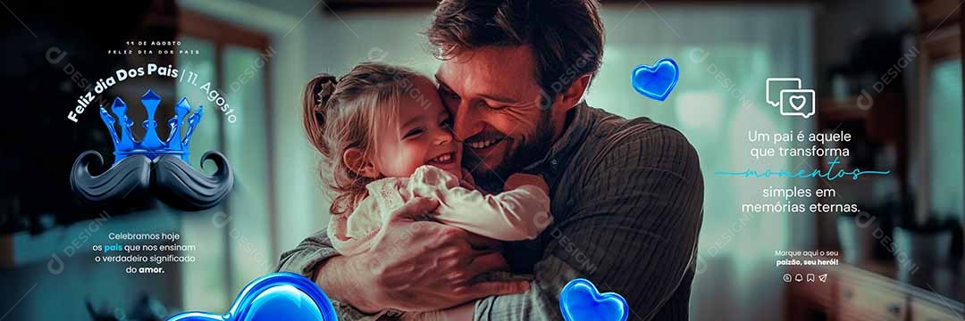 Carrossel Dia Dos Pais 11 de Agosto Significado do Amor Social Media PSD Editável