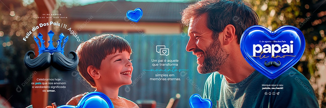 Carrossel Dia Dos Pais 11 de Agosto Momentos Simples em Memórias Eternas Social Media PSD Editável