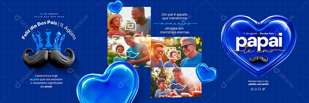 Carrossel Dia Dos Pais 11 de Agosto um Pai é Aquele que Trasforma Momentos Social Media PSD Editável