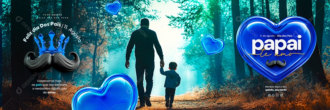 Carrossel Feliz Dia Dos Pais 11 de Agosto Social Media PSD Editável