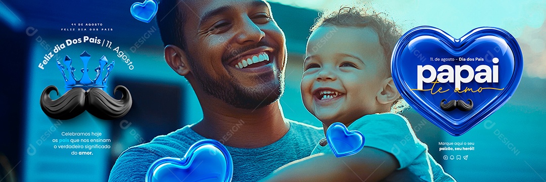 Carrossel Feliz Dia Dos Pais 11 de Agosto Paizão Social Media PSD Editável