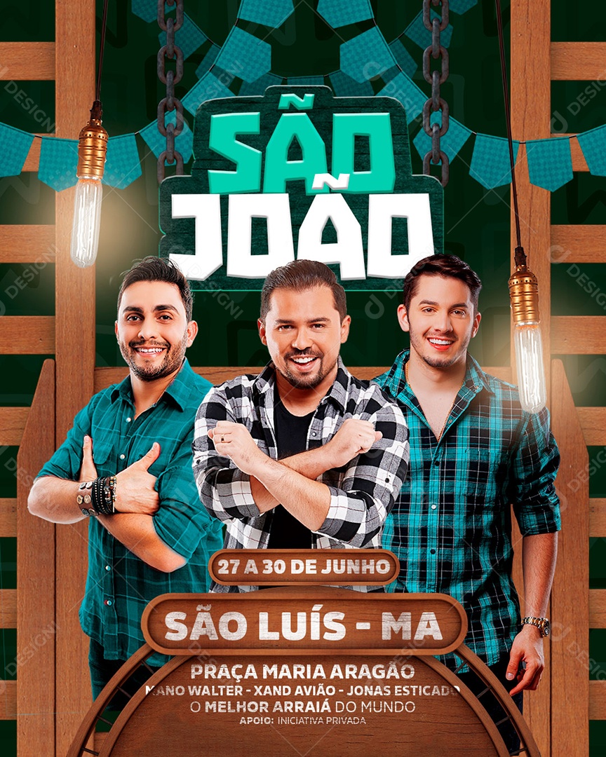 Flyer São João 27 a 30 Junho Social Media PSD Editável