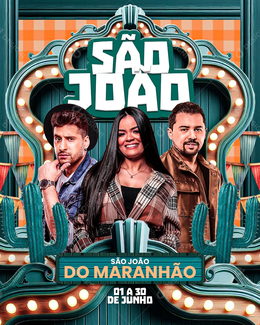 Flyer São João do Maranhão 01 a 30 de Junho Social Media PSD Editável
