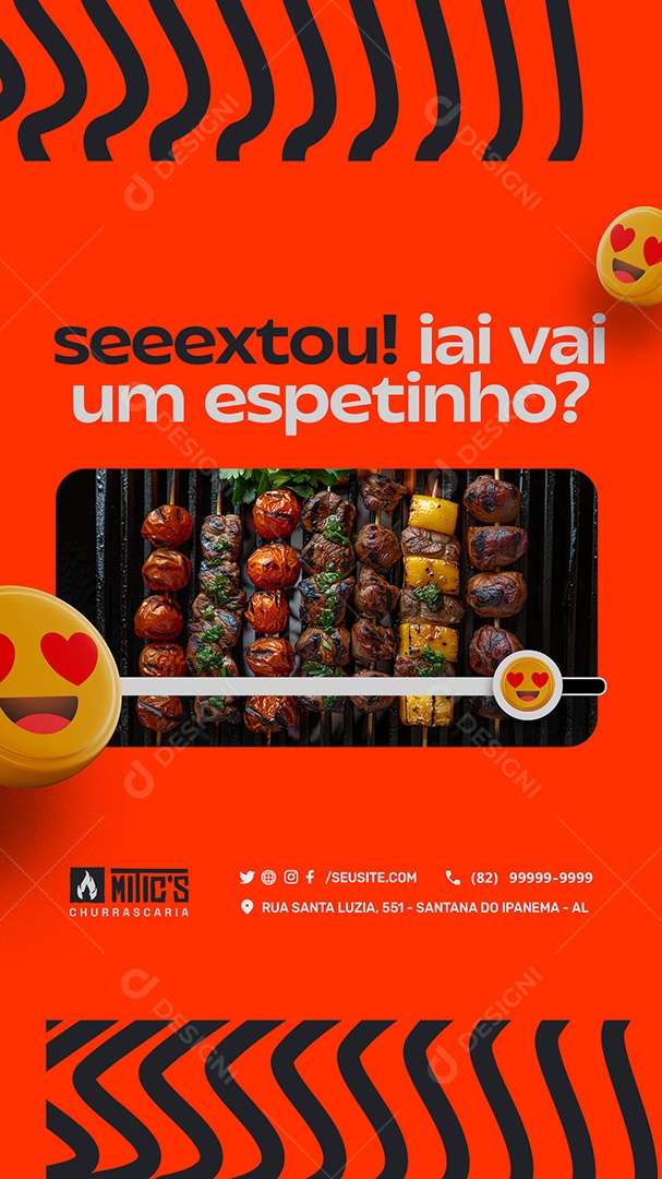Story Churrascaria Sextou Social Media PSD Editável