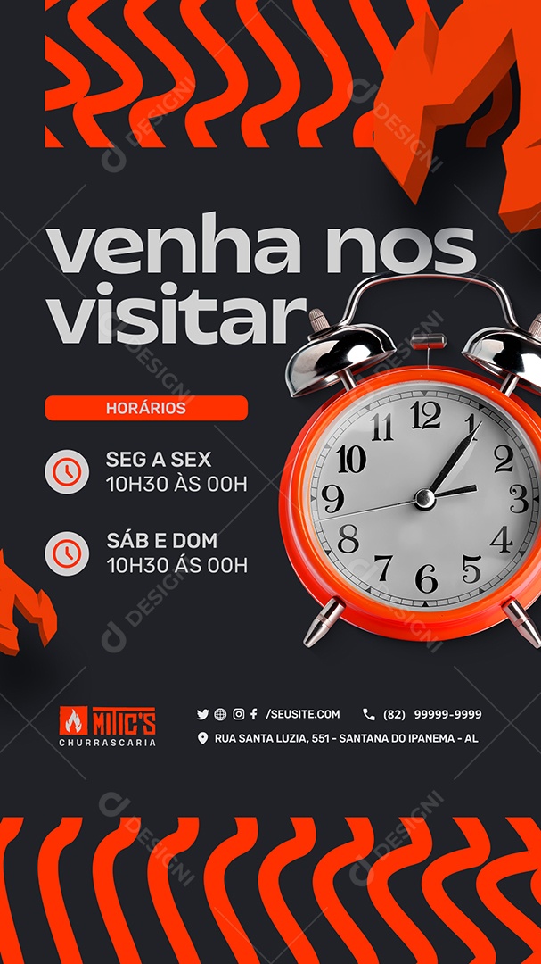 Story Churrascaria Venha nos Visitar Social Media PSD Editável