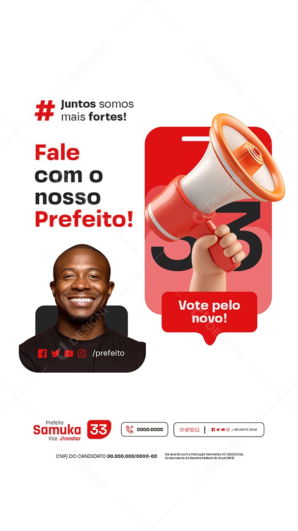 Story Eleição Fale com o Nosso Prefeito Social Media PSD Editável
