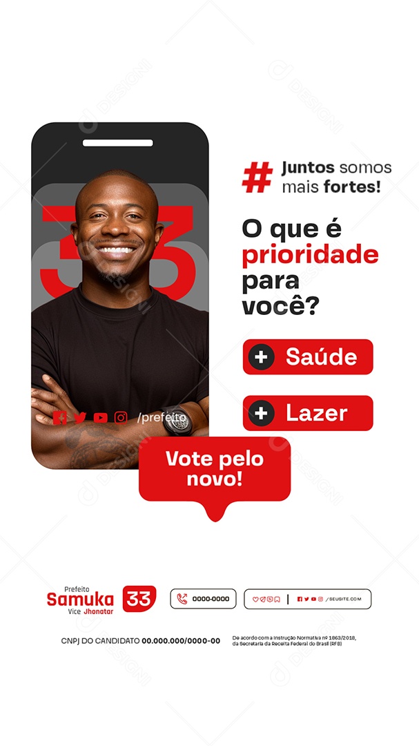 Story Eleição Saúde Lazer Social Media PSD Editável