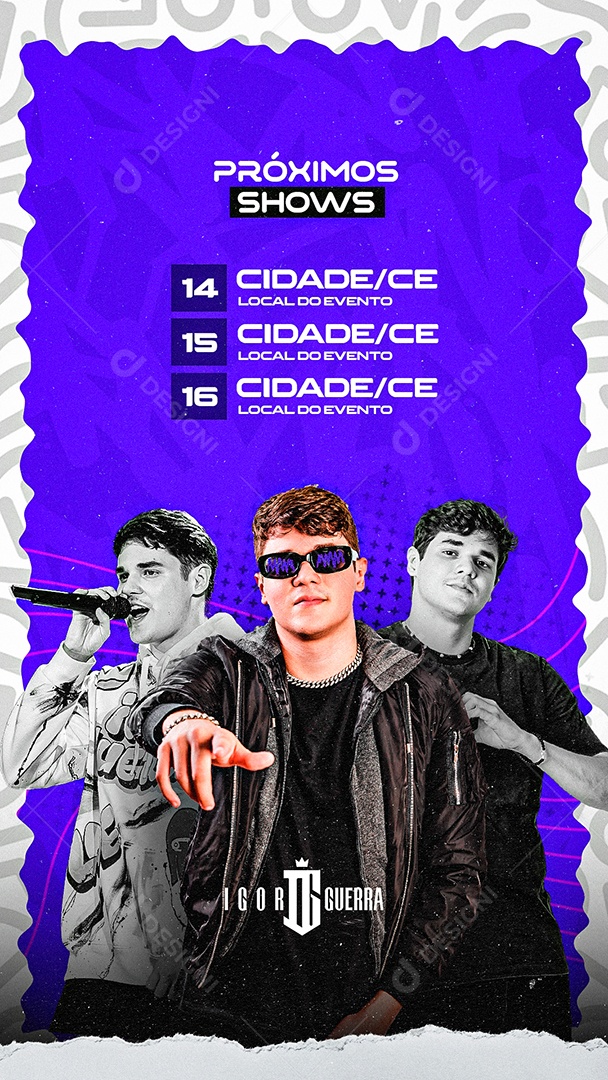 Flyer Próximos Shows Igor Guerra Social Media PSD Editável