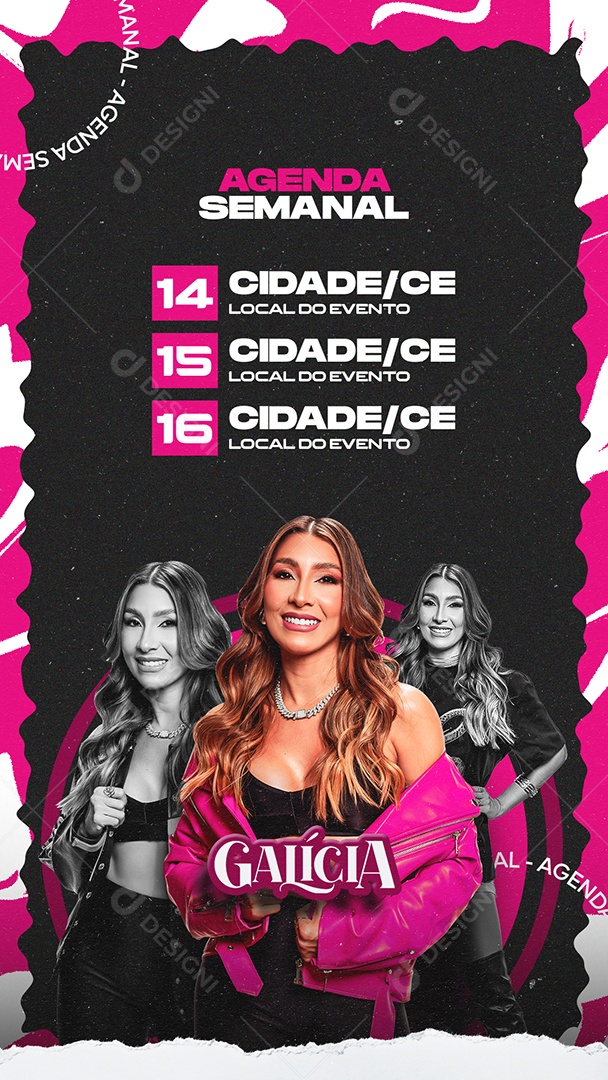 Flyer Story Agenda Semanal Galícia Social Media PSD Editável