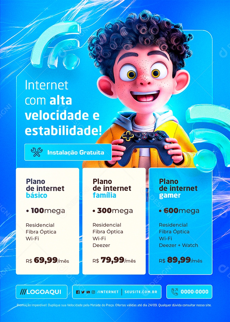 Flyer Internet Social Media PSD Editável