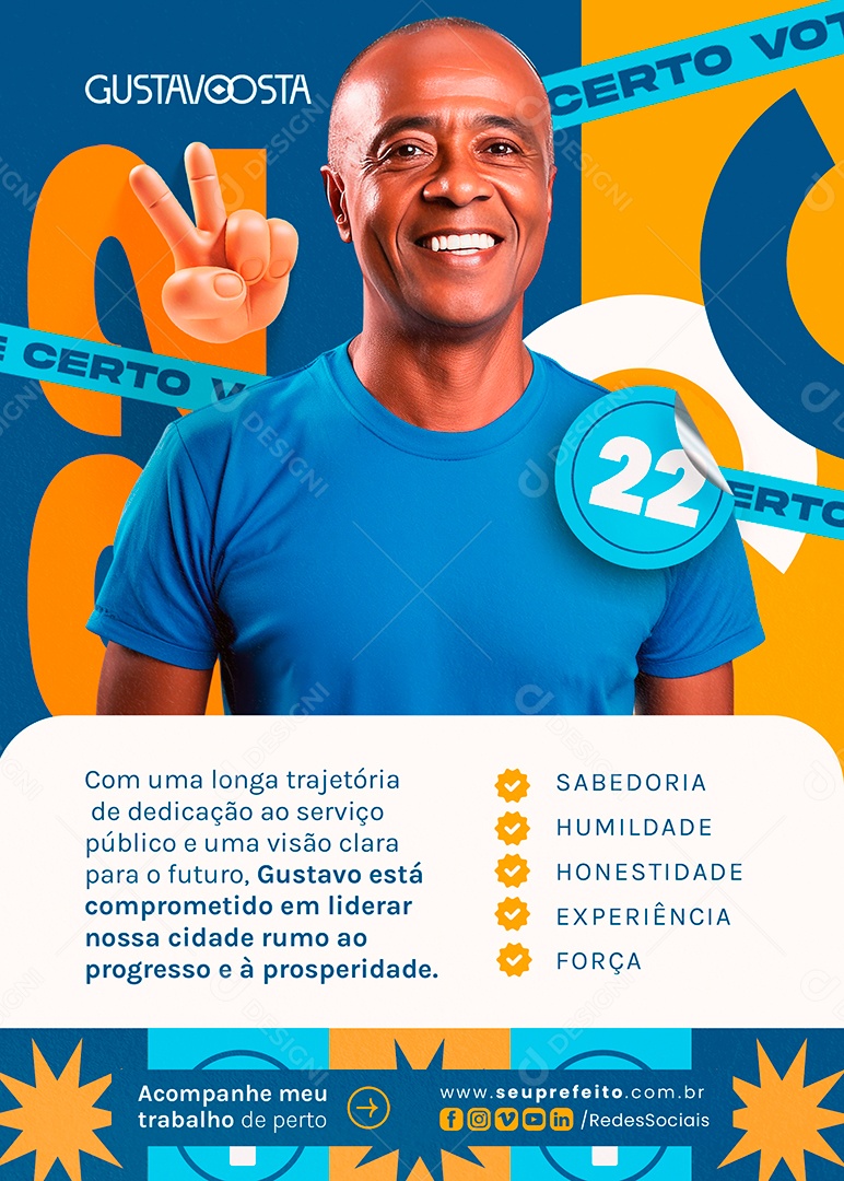 Flyer Prefeito Gustavo Costa Social Media PSD Editável