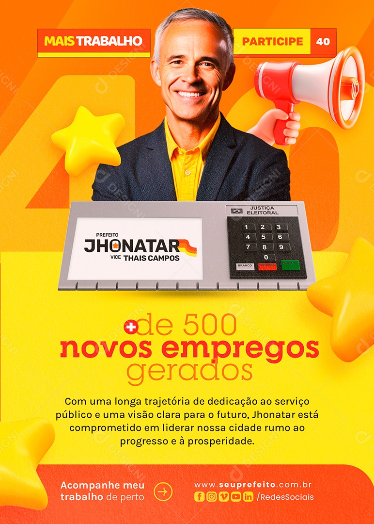 Flyer Prefeito Jhonatar Social Media PSD Editável