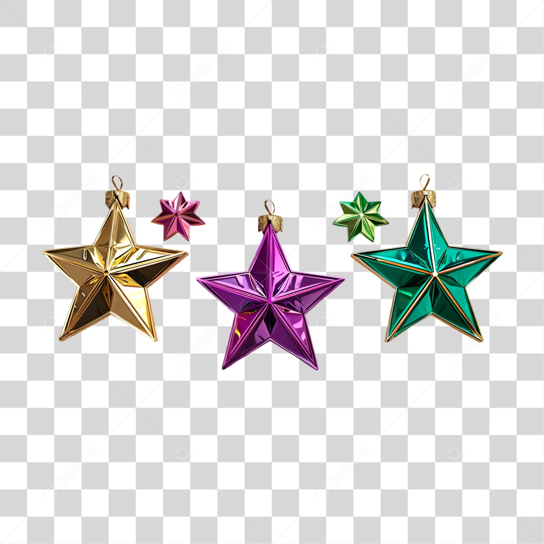 Estrelas Decorativas PNG Transparente