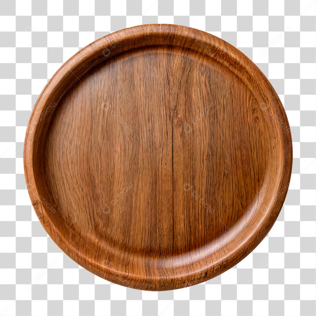 Placa de Madeira Redonda PNG Transparente