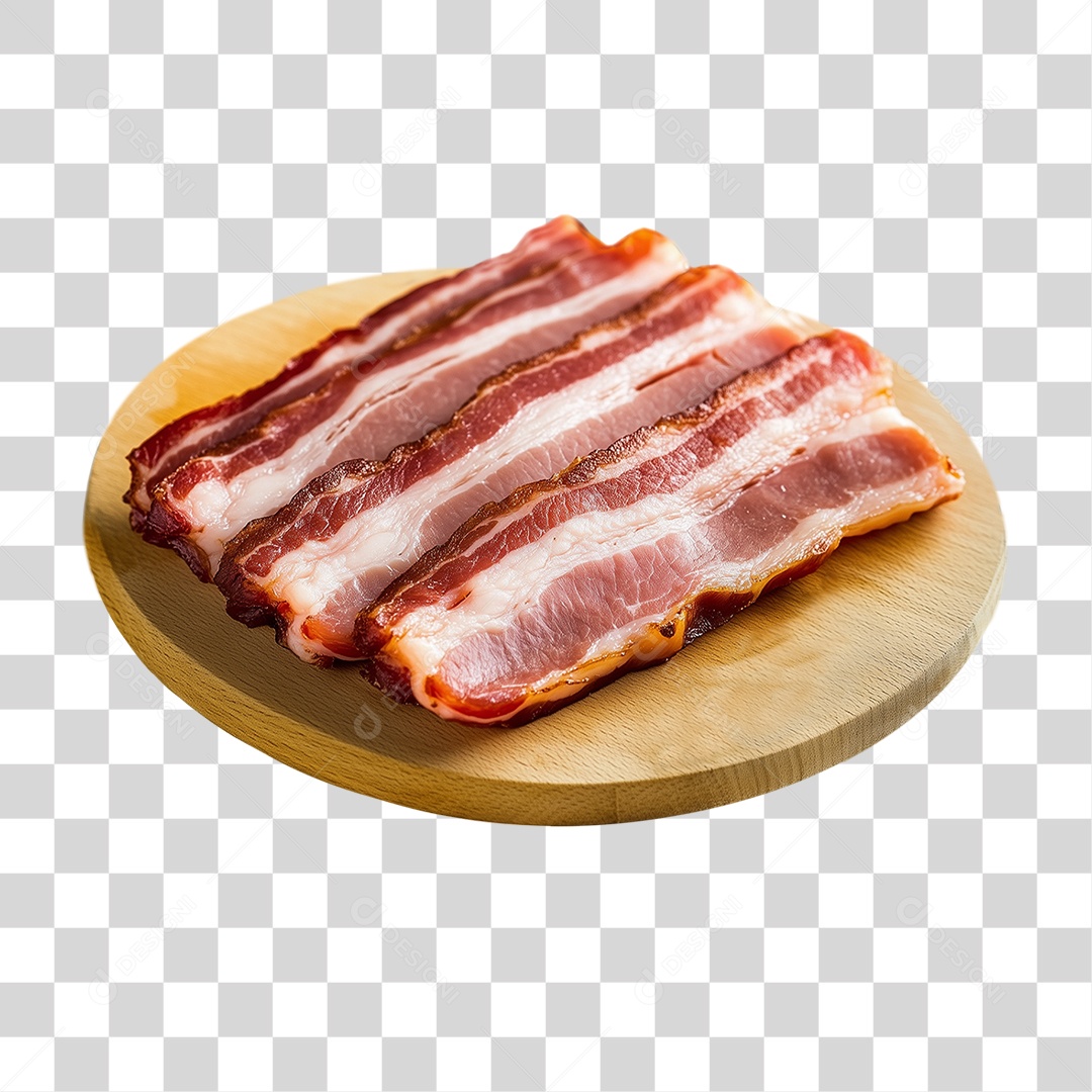 Bacon Sobre Tábua PNG Transparente