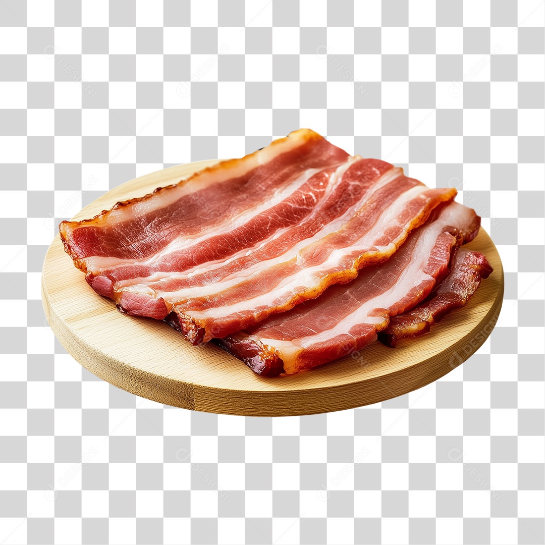 Bacon Sobre Tábua PNG Transparente