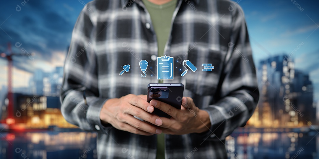 Empresa de construção projetando casas, edifícios, fábricas, imóveis