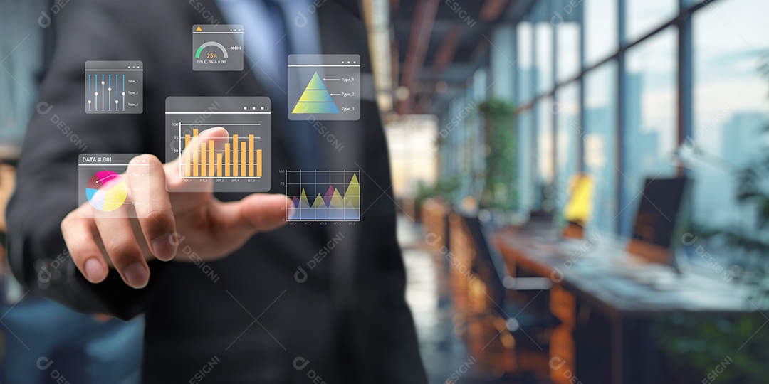 Empresário bem sucedido sobre escritório