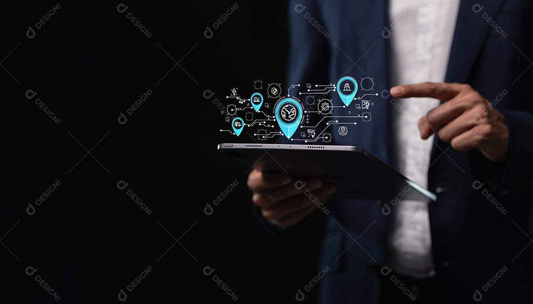 Empresário bem sucedido sobre escritório