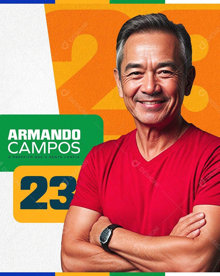 Santinho Campanha Política Social Media PSD Editável