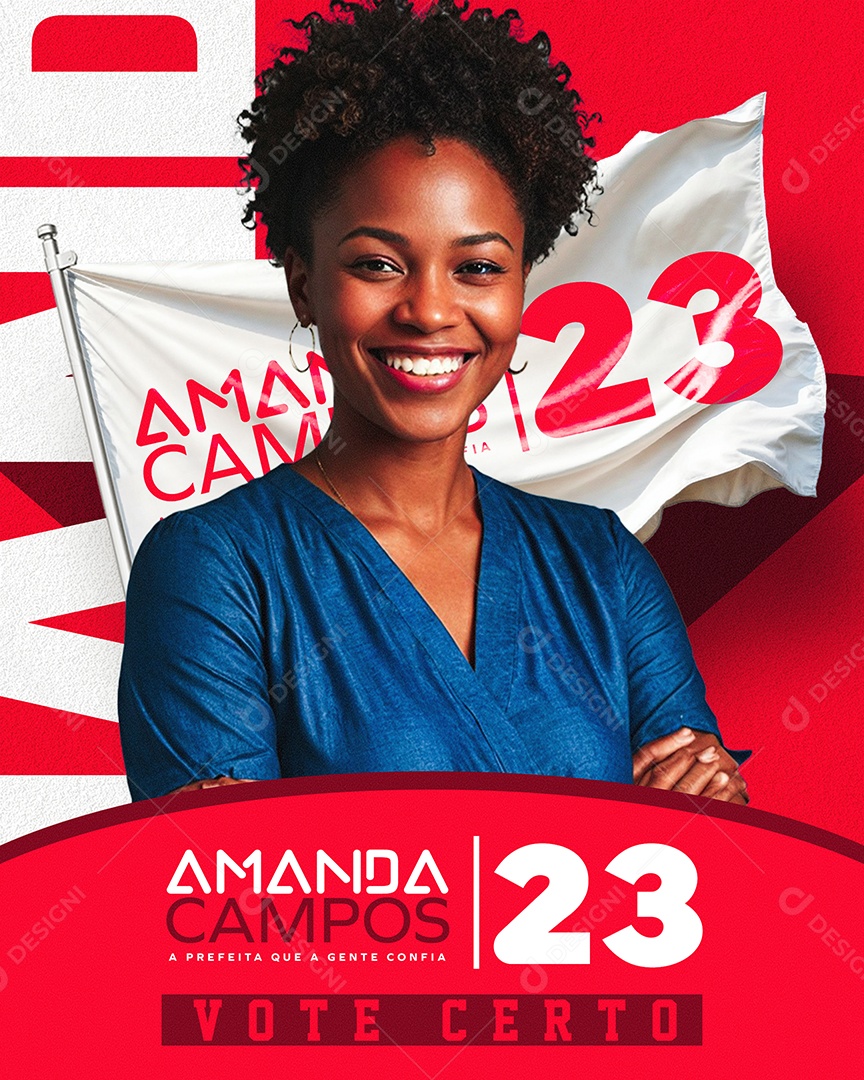 Santinho Campanha Política Social Media PSD Editável