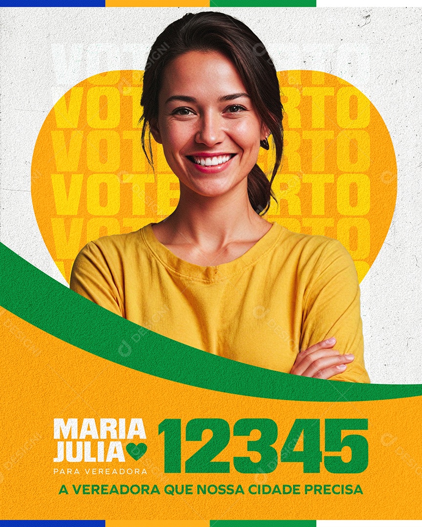 Santinho Campanha Política Social Media PSD Editável